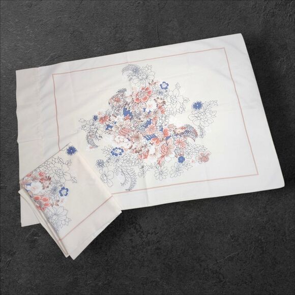 Vintage 1978 Tastemaker Floral No Iron Percale Pillowcases Pair J.P. Stevens USA - Picture 1 of 4